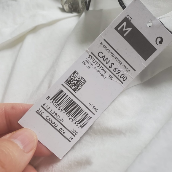 *Clearance*❗❗SISLEY Sleeveless White Blouse, Size M - Picture 6 of 8